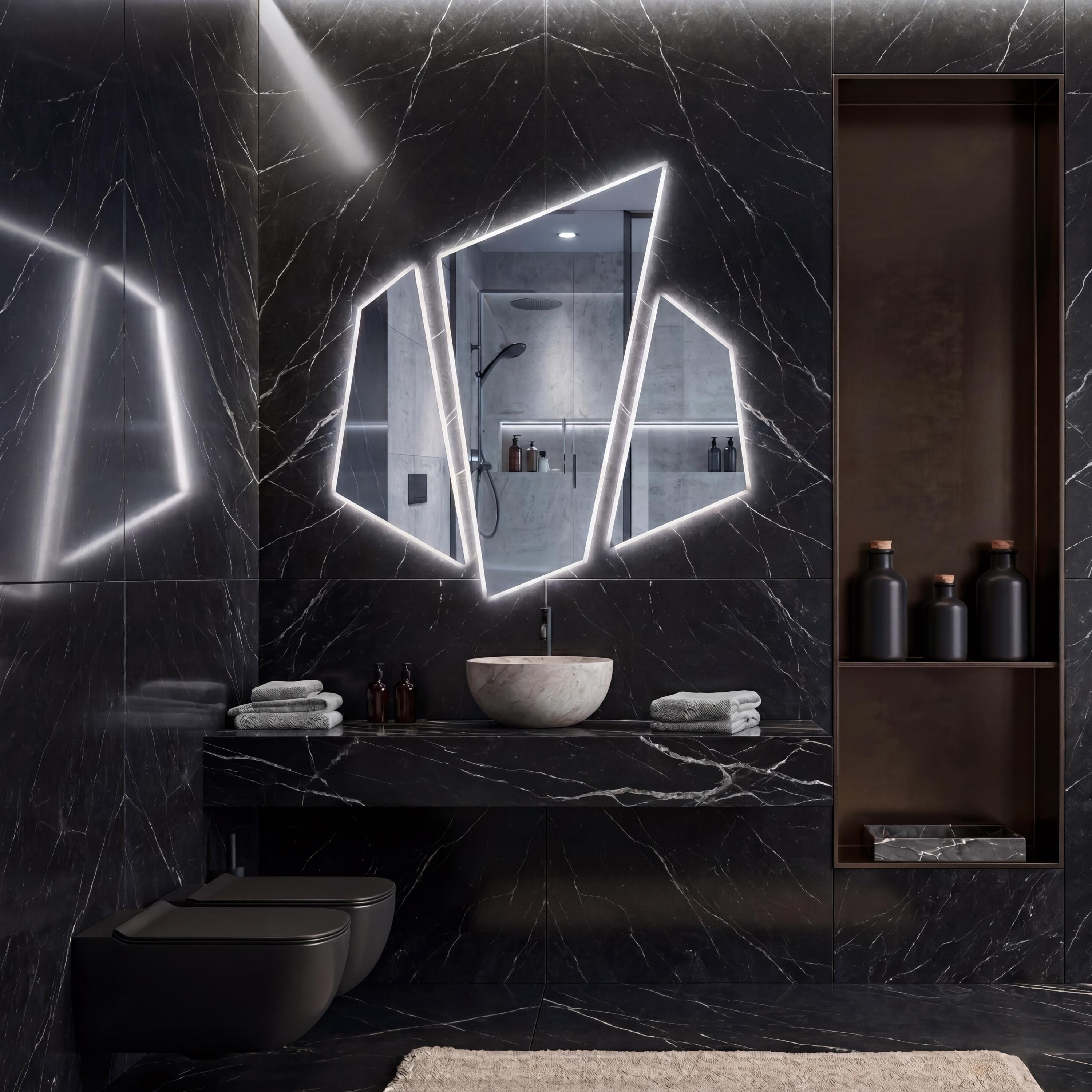 LED Backlit Lightling Mirror, Frameless Modern Bathroom Vanity Decor