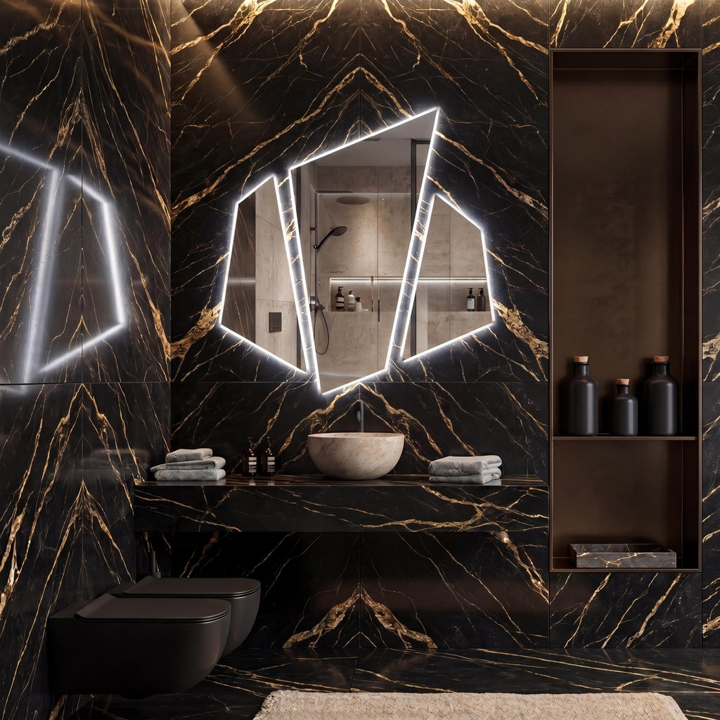 LED Backlit Lightling Mirror, Frameless Modern Bathroom Vanity Decor