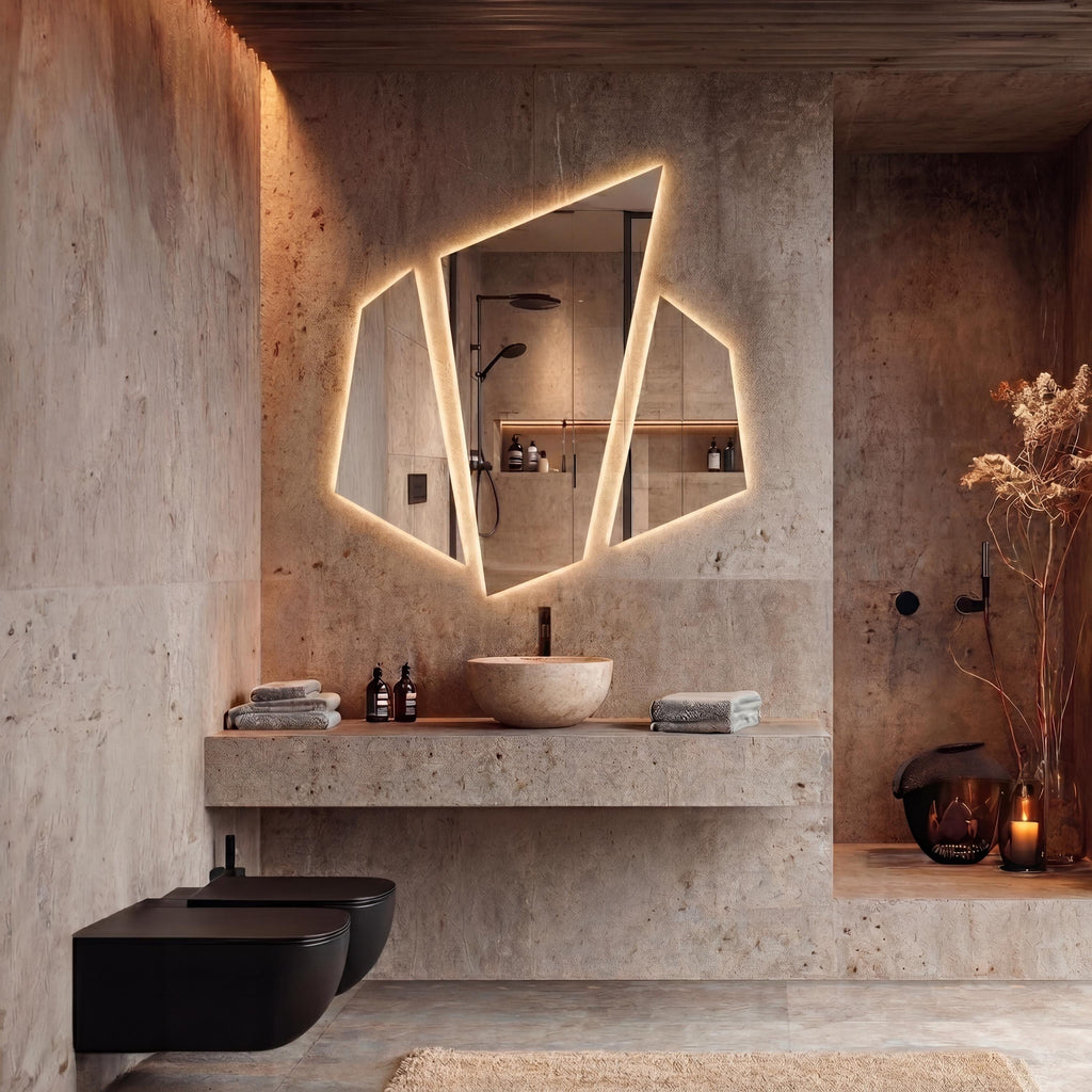 LED Backlit Lightling Mirror, Frameless Modern Bathroom Vanity Decor
