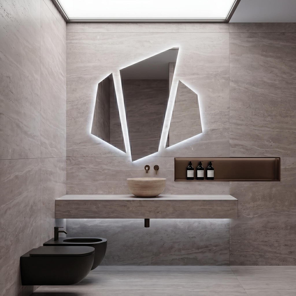 LED Backlit Lightling Mirror, Frameless Modern Bathroom Vanity Decor
