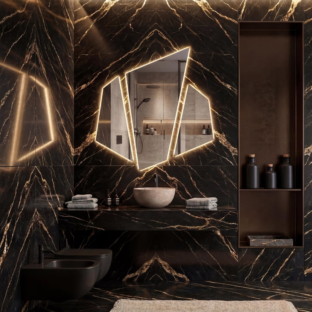 LED Backlit Lightling Mirror, Frameless Modern Bathroom Vanity Decor