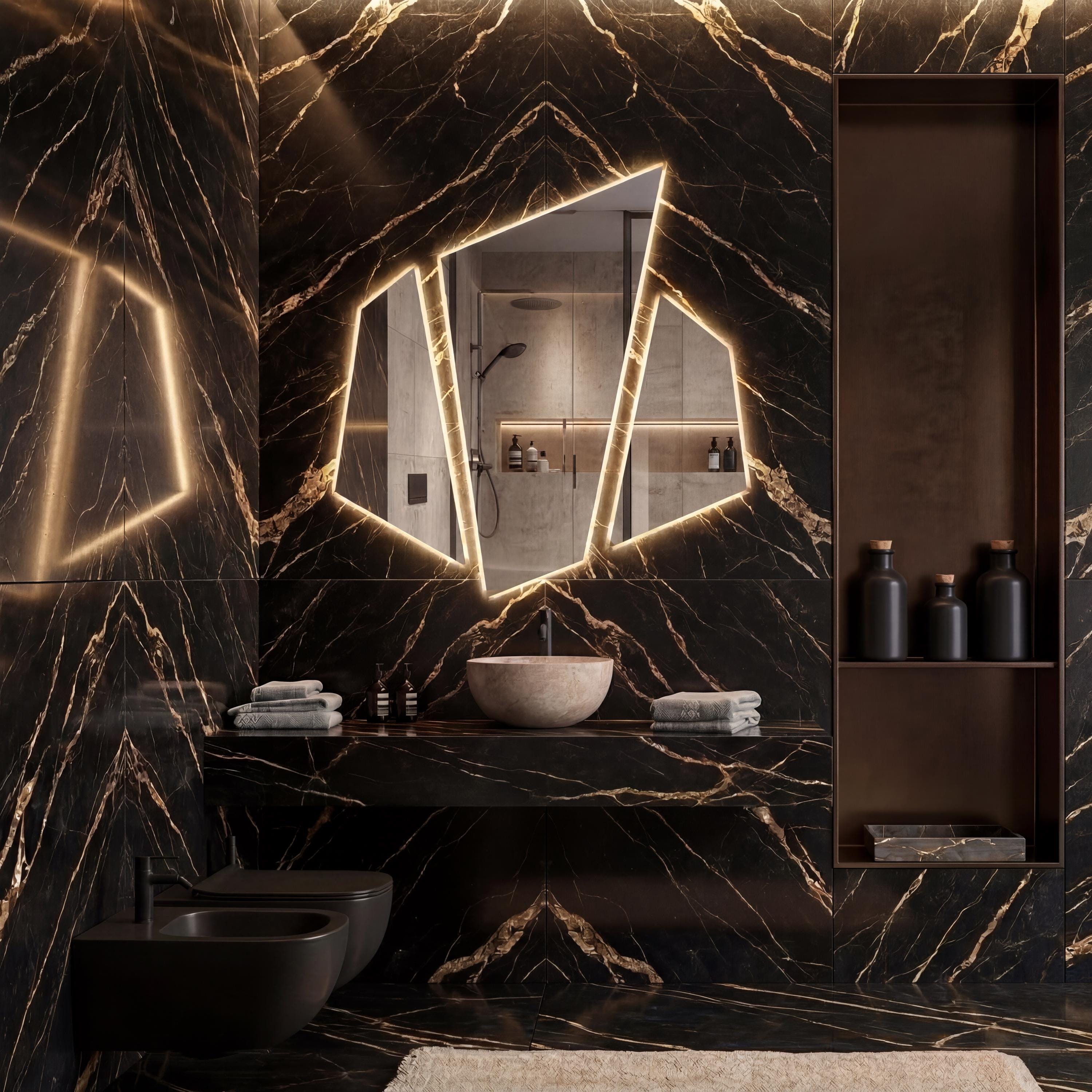 LED Backlit Lightling Mirror, Frameless Modern Bathroom Vanity Decor