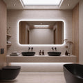 Frameless LED Backlit Rectangle Mirror, Modern Bathroom Vanity Decor, Luxury Wall Mirror