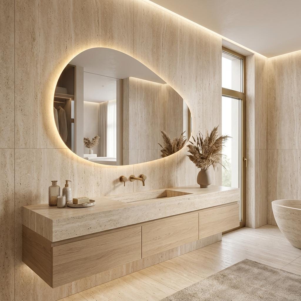 Modern LED Backlit Mirror, Frameless Vanity Bathroom Decor