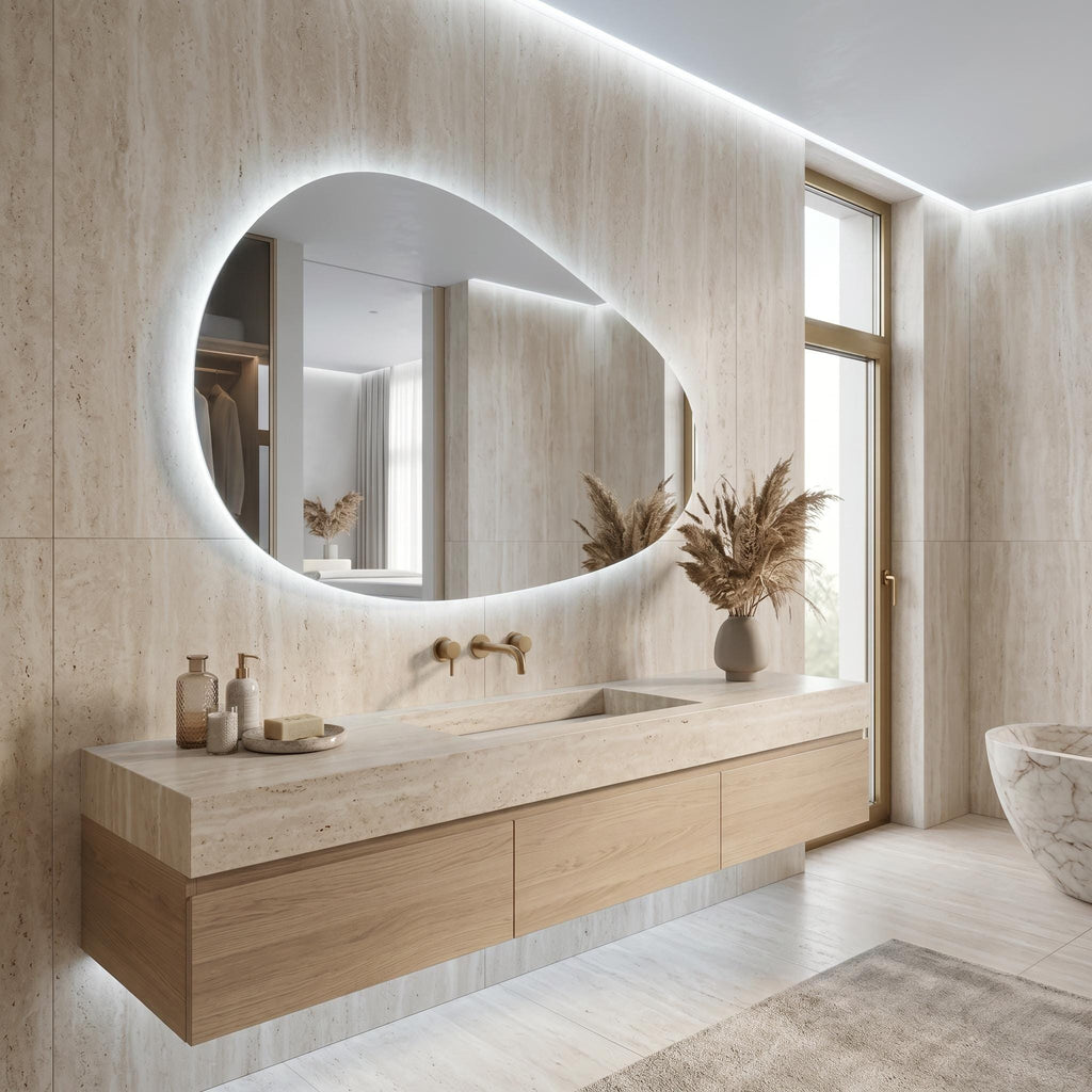 Modern LED Backlit Mirror, Frameless Vanity Bathroom Decor