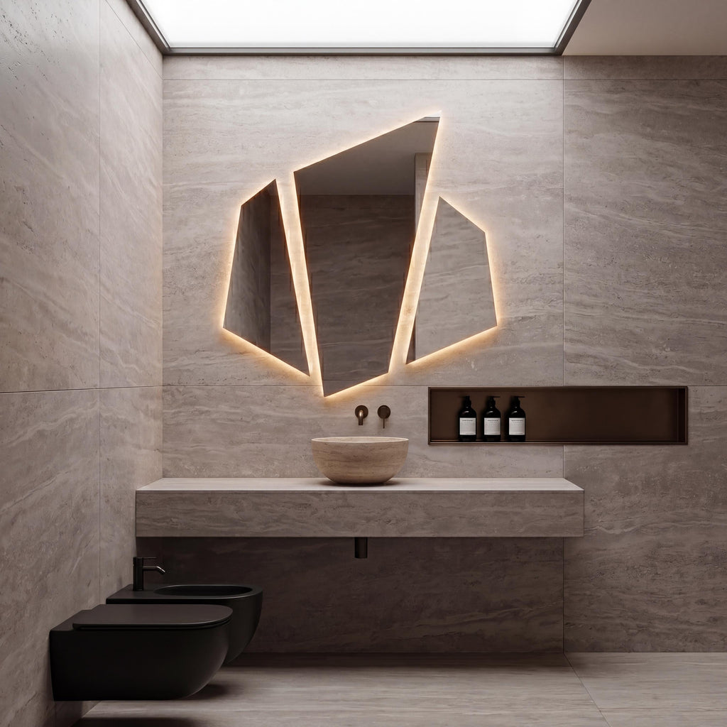 LED Backlit Lightling Mirror, Frameless Modern Bathroom Vanity Decor