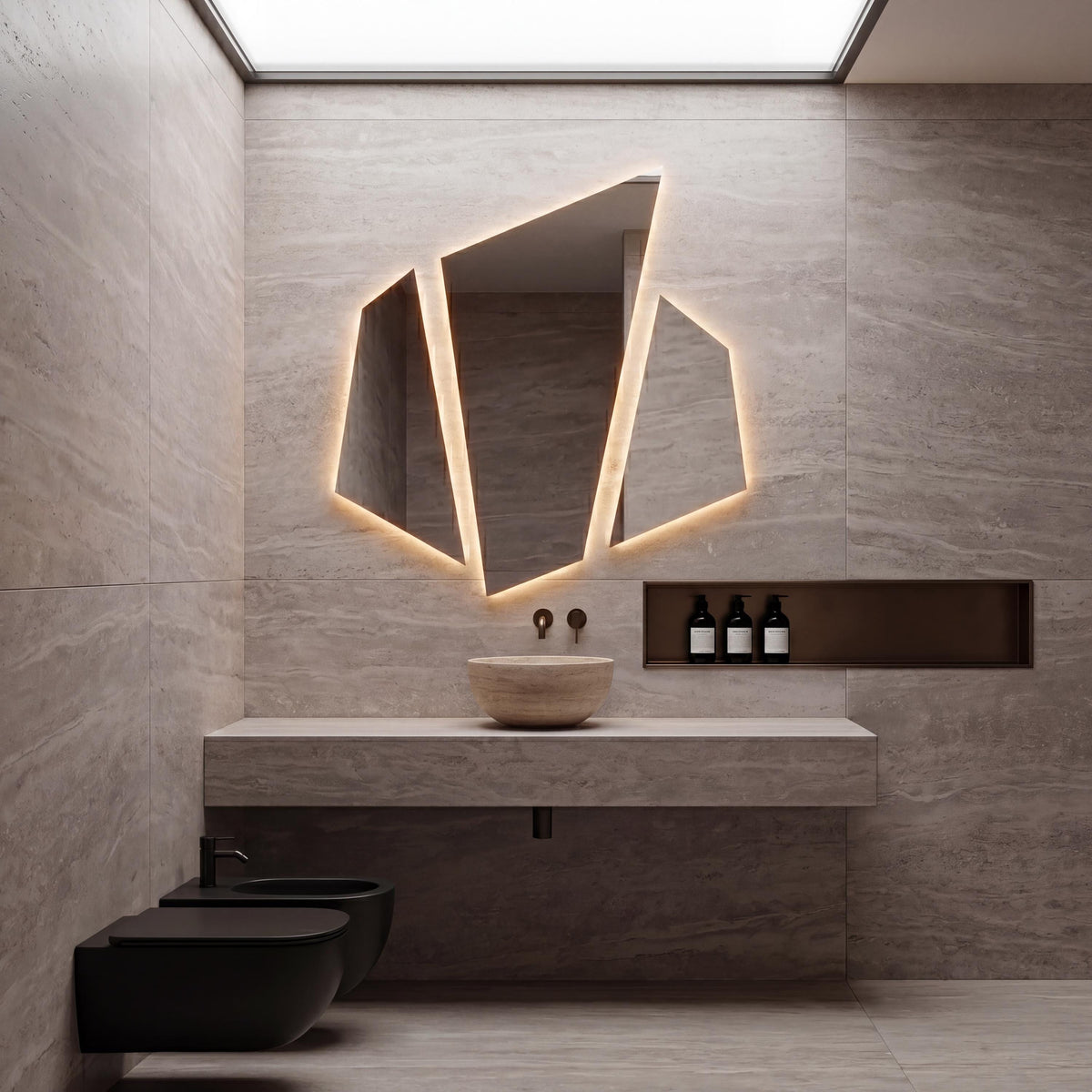 LED Backlit Lightling Mirror, Frameless Modern Bathroom Vanity Decor
