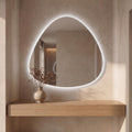LED Backlit Drop Mirror, Frameless Modern Bathroom Vanity Decor
