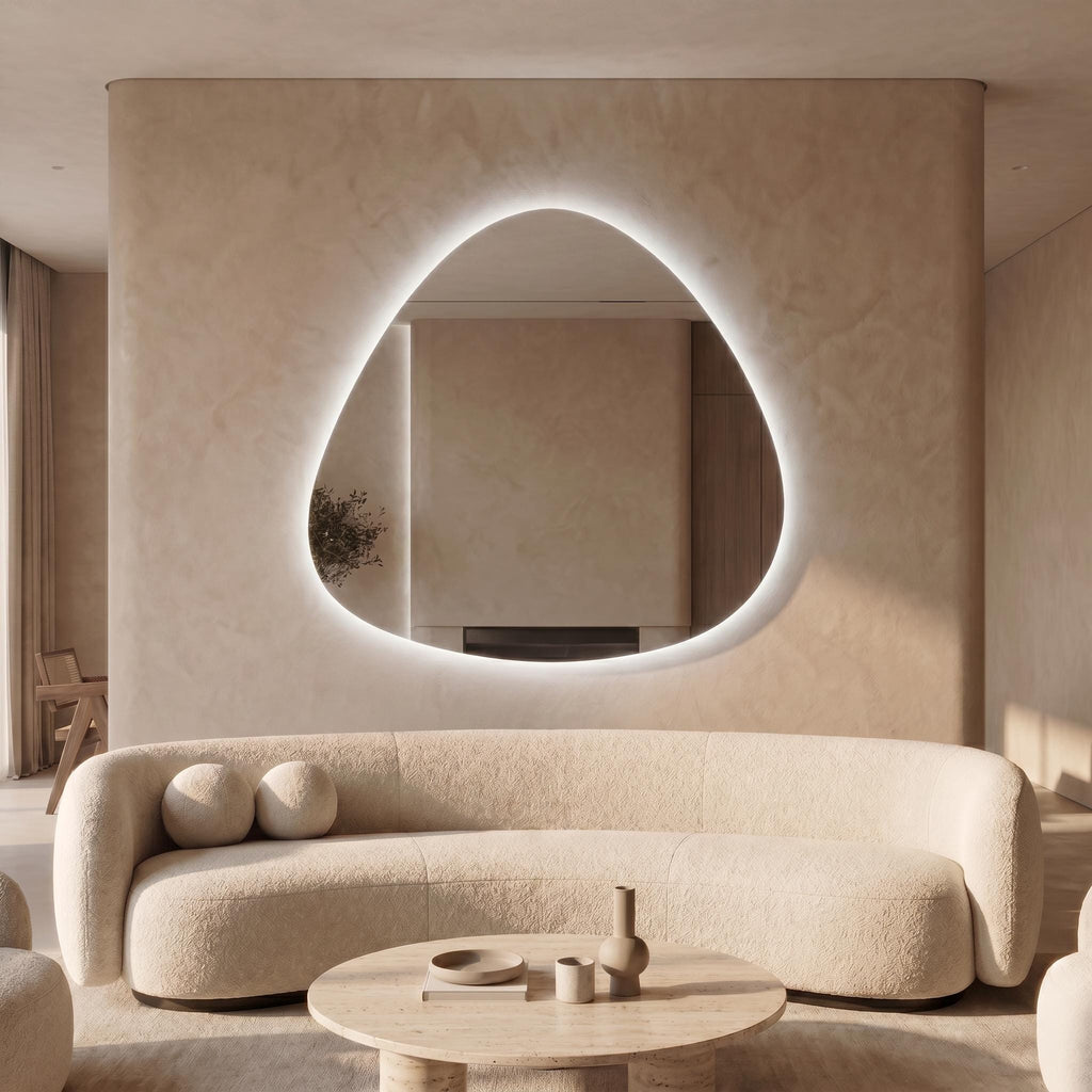 LED Backlit Drop Mirror, Frameless Modern Bathroom Vanity Decor