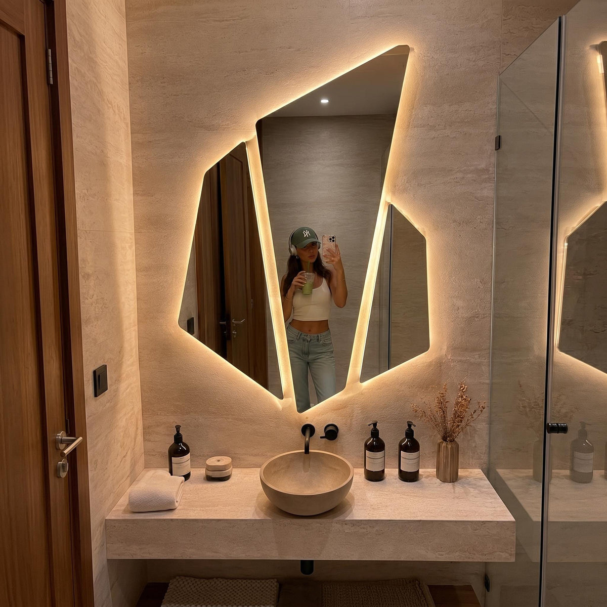 LED Backlit Lightling Mirror, Frameless Modern Bathroom Vanity Decor