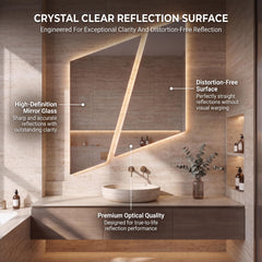 Asymmetrical Geometric LED Bathroom Mirror, Backlit Vanity Wall Light (Warm White/Neutral White)