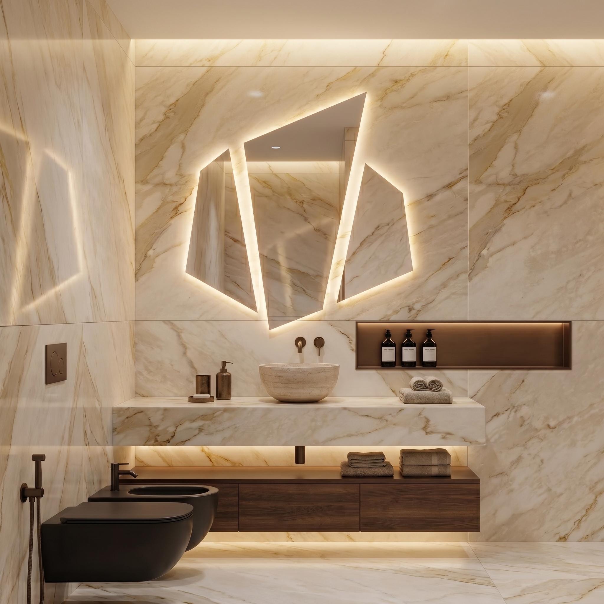 LED Backlit Lightling Mirror, Frameless Modern Bathroom Vanity Decor