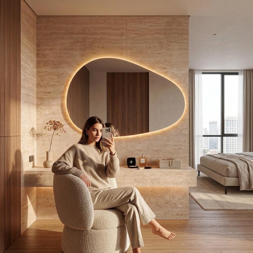 Modern LED Backlit Mirror, Frameless Vanity Bathroom Decor