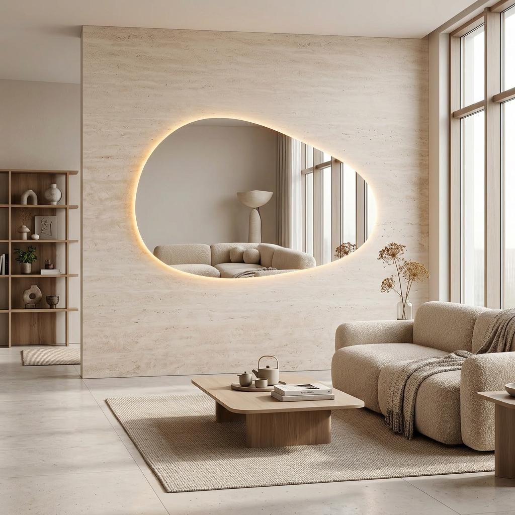 Modern LED Backlit Mirror, Frameless Vanity Bathroom Decor