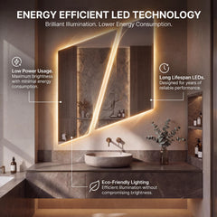 Asymmetrical Geometric LED Bathroom Mirror, Backlit Vanity Wall Light (Warm White/Neutral White)