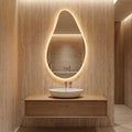 Organic Teardrop LED Mirror, Frameless Bathroom Vanity Decor Modern Wall Accent