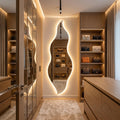 Flame Shaped LED Mirror, Frameless Backlit Wavy Vanity Mirror